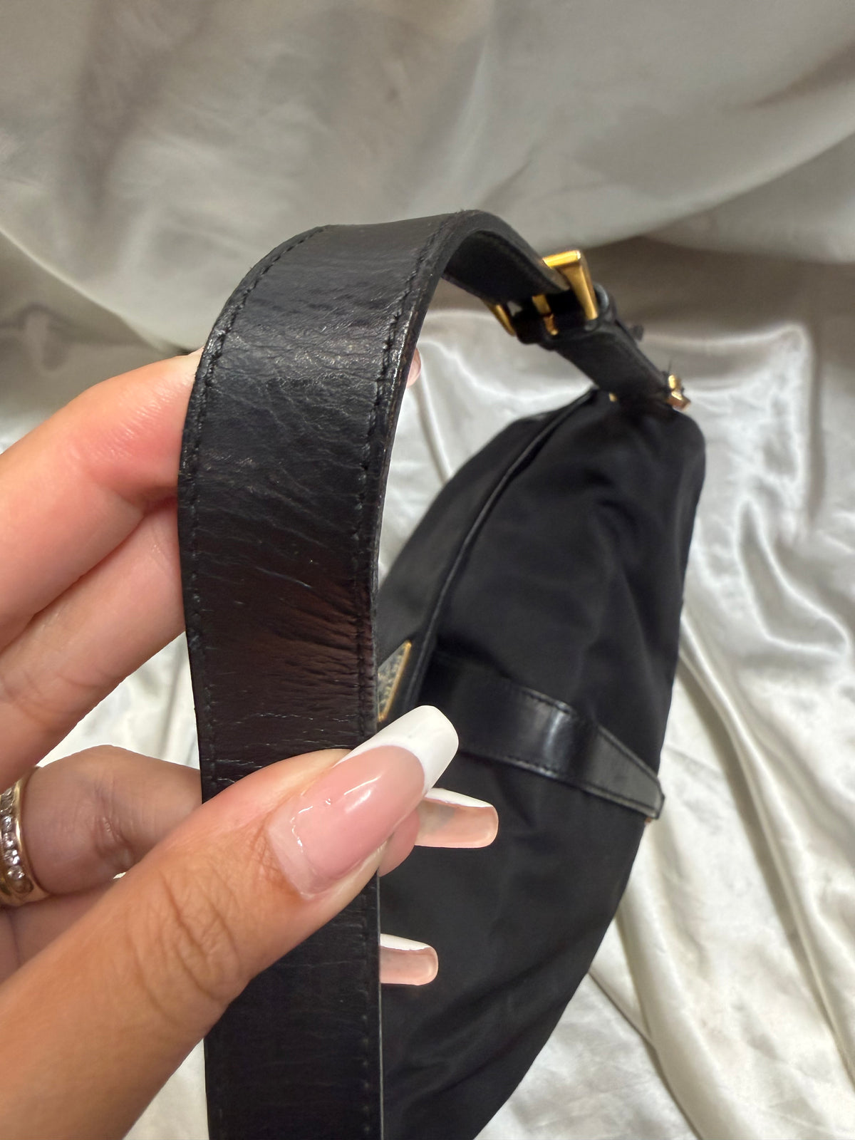 Prada Nylon Tessuto Hobo Turnlock Shoulder Flap