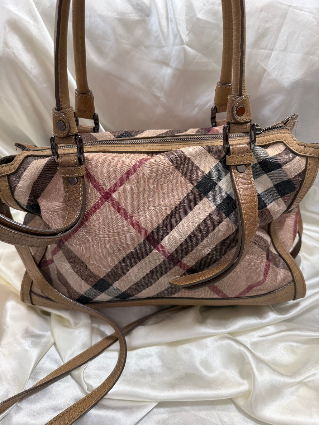 Burberry Novacheck Floral Embossed Crossbody Sling