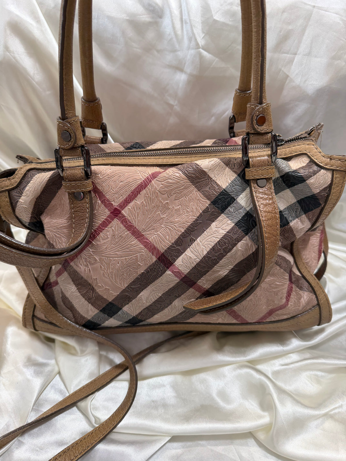 Burberry Novacheck Floral Embossed Crossbody Sling