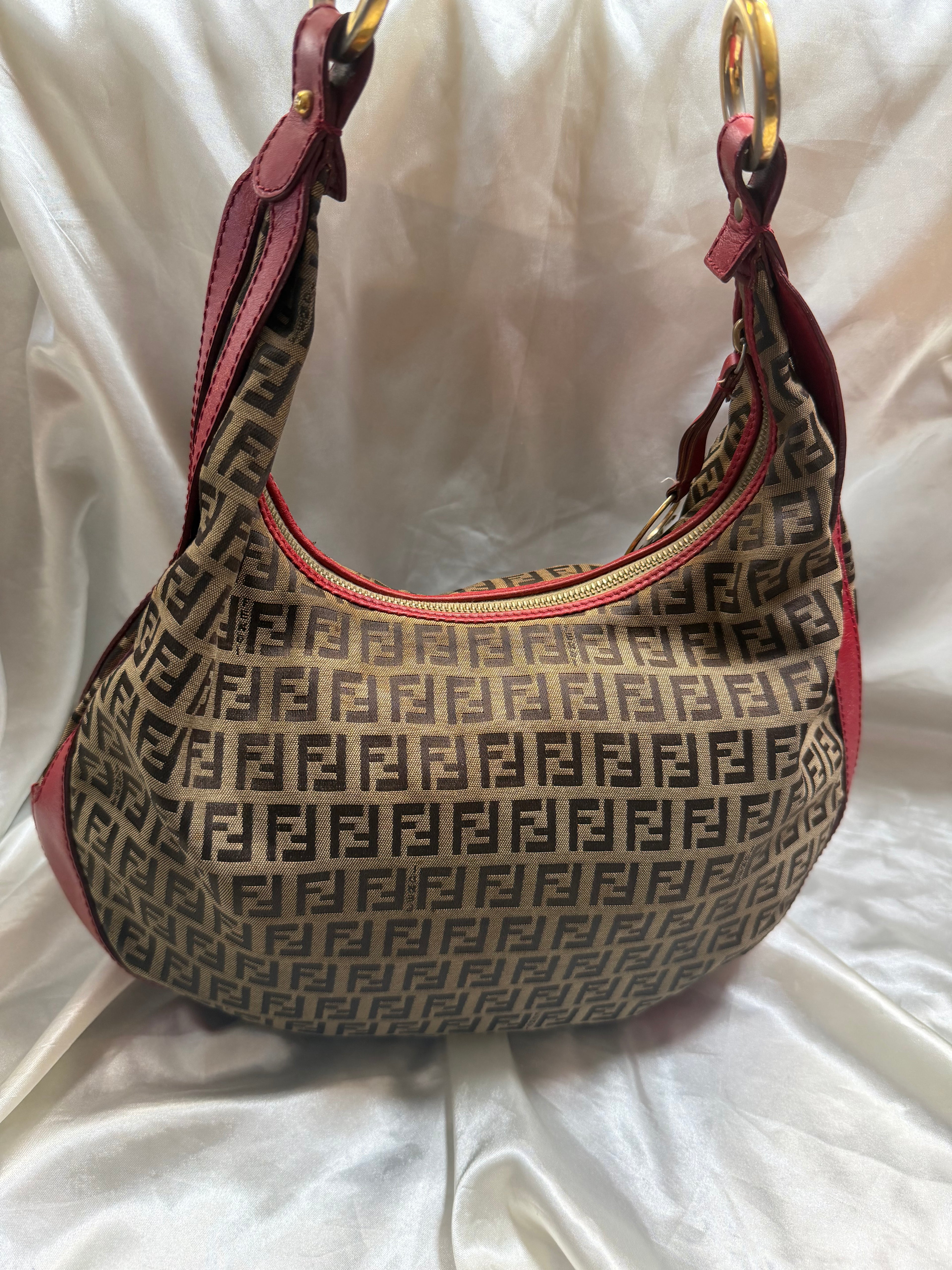 Fendi Pocket Chef Hobo Zucchino Cuoio Shoulder Bag