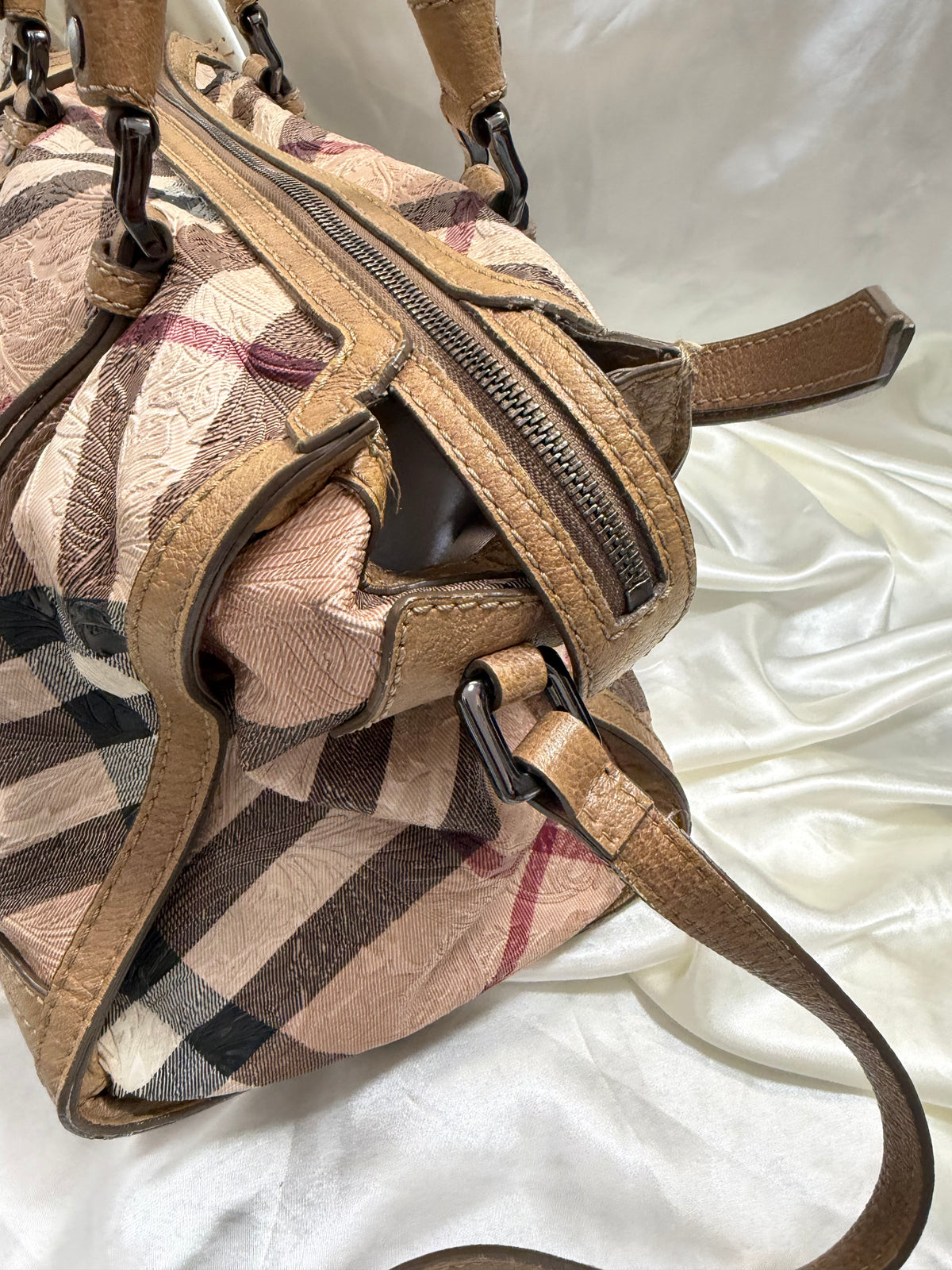 Burberry Novacheck Floral Embossed Crossbody Sling