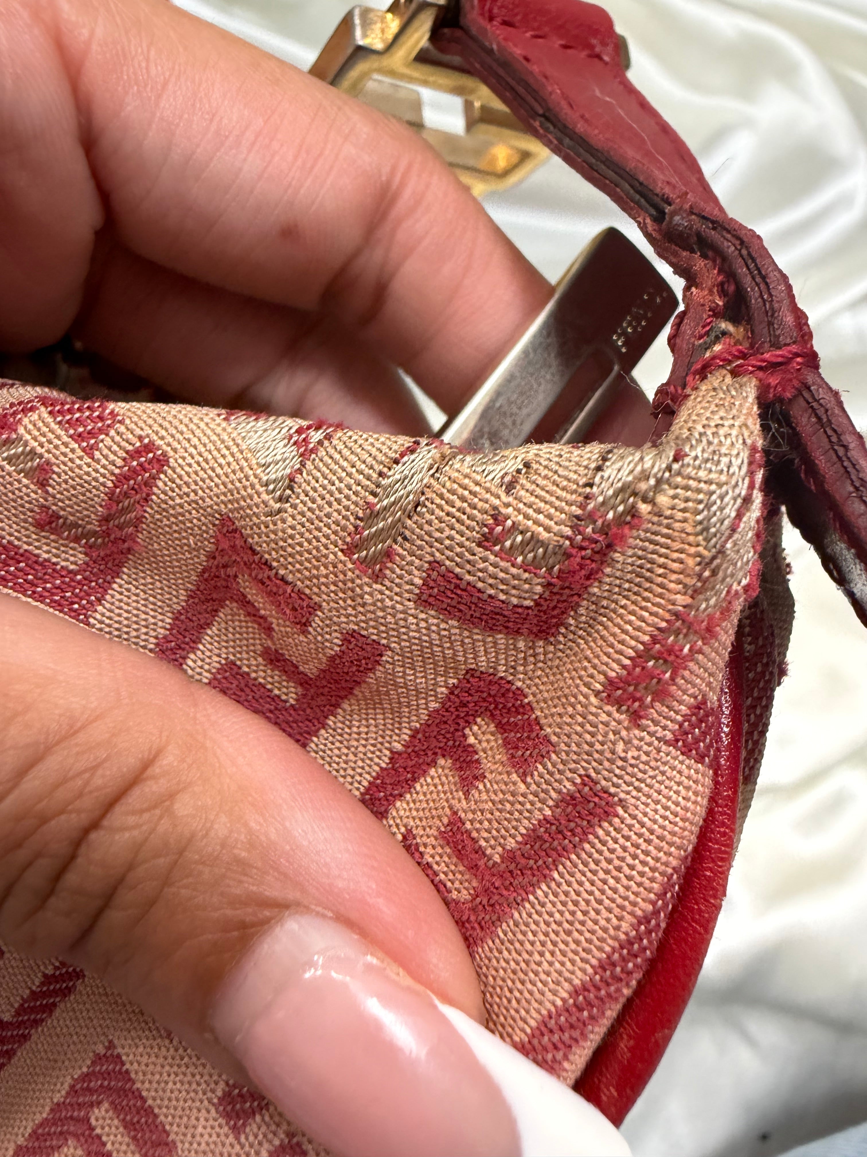 Fendi Zucchino Hobo Halfmoon Shoulder Bag