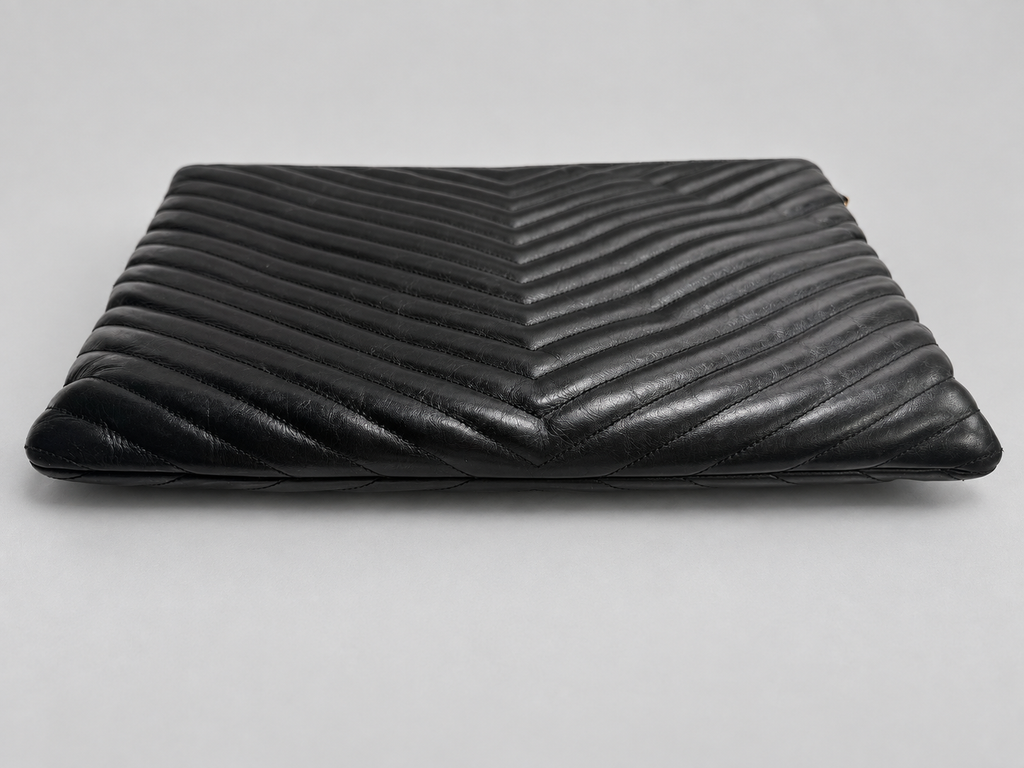 Saint Laurent Matelasse Zipper Document Pouch