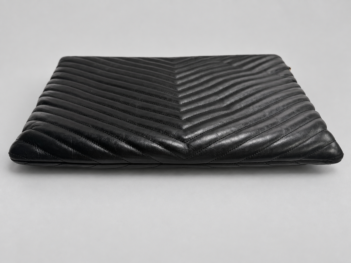 Saint Laurent Matelasse Zipper Document Pouch
