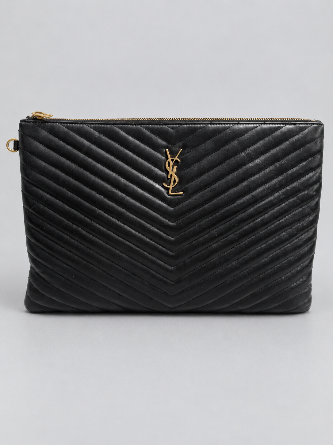 Saint Laurent Matelasse Zipper Document Pouch