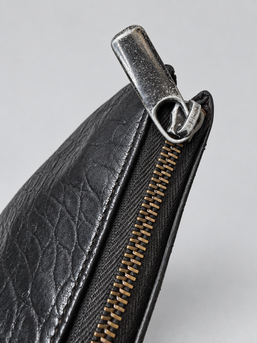 Saint Laurent Croc Embossed Pouch Zipper Clutch
