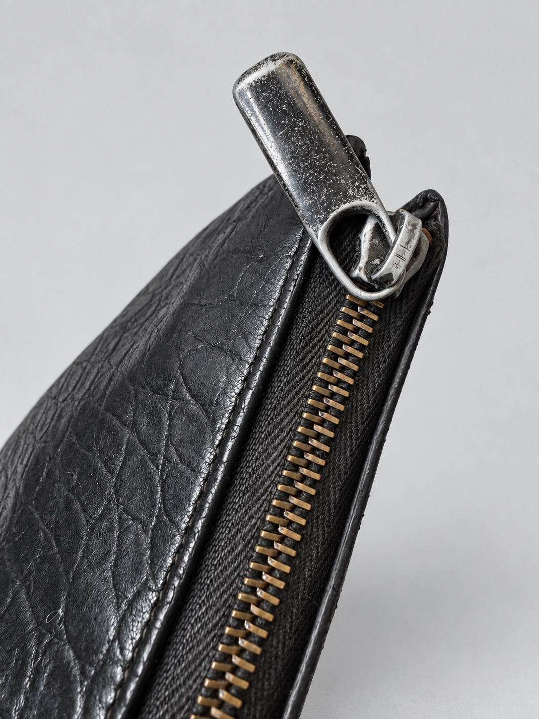 Saint Laurent Croc Embossed Pouch Zipper Clutch