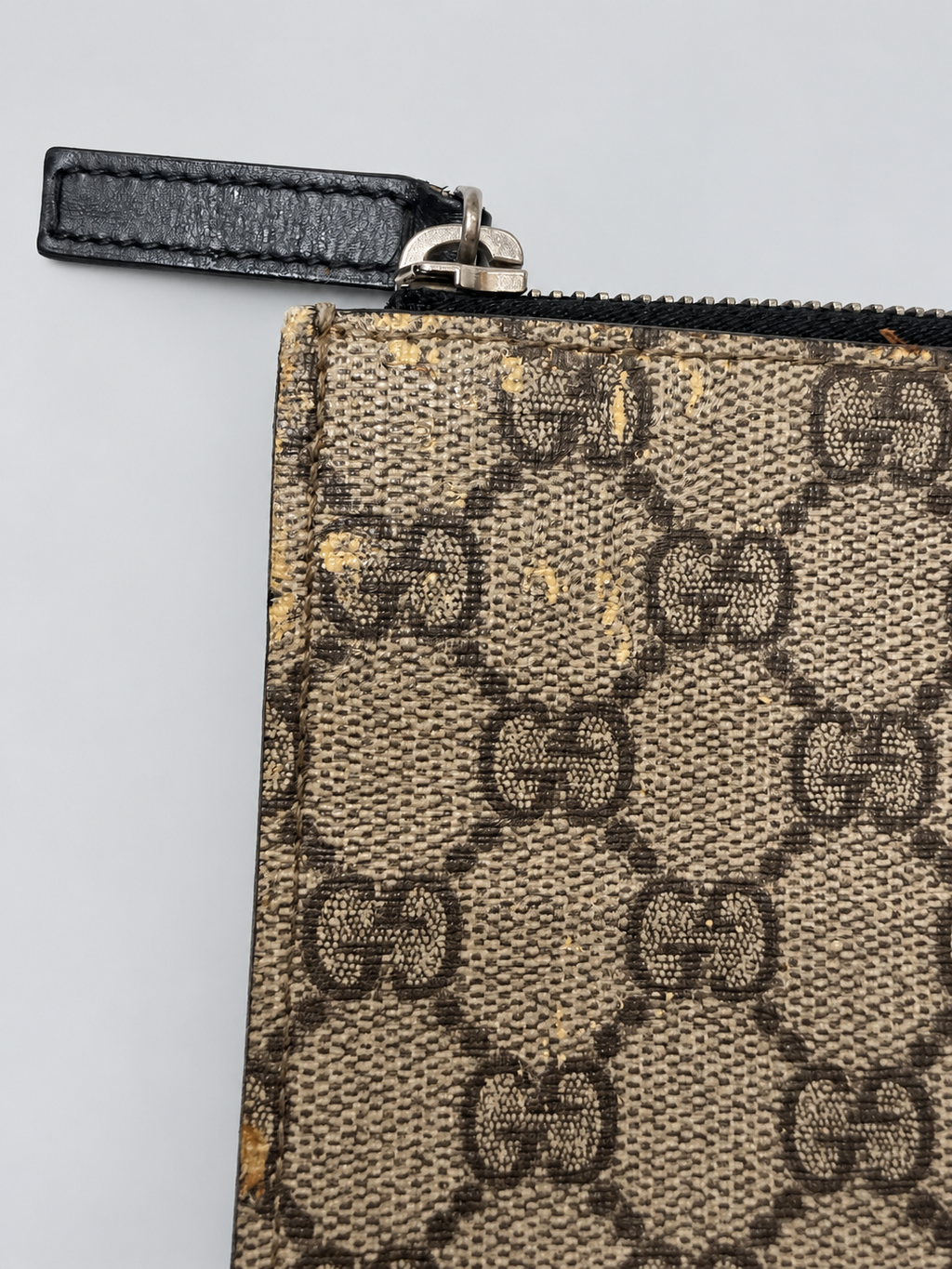 Gucci Monogram Supreme Slim Messenger Web Clutch
