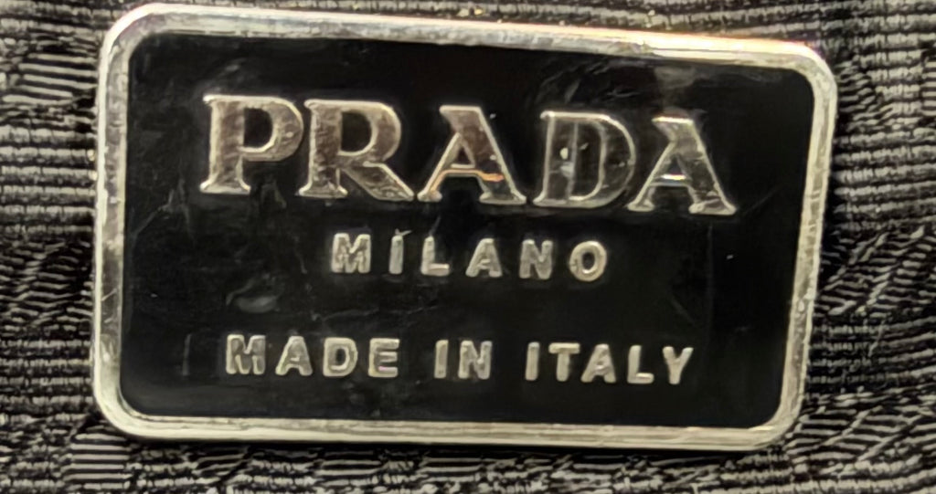 Prada Denim Hobo Shoulder Bag in Black