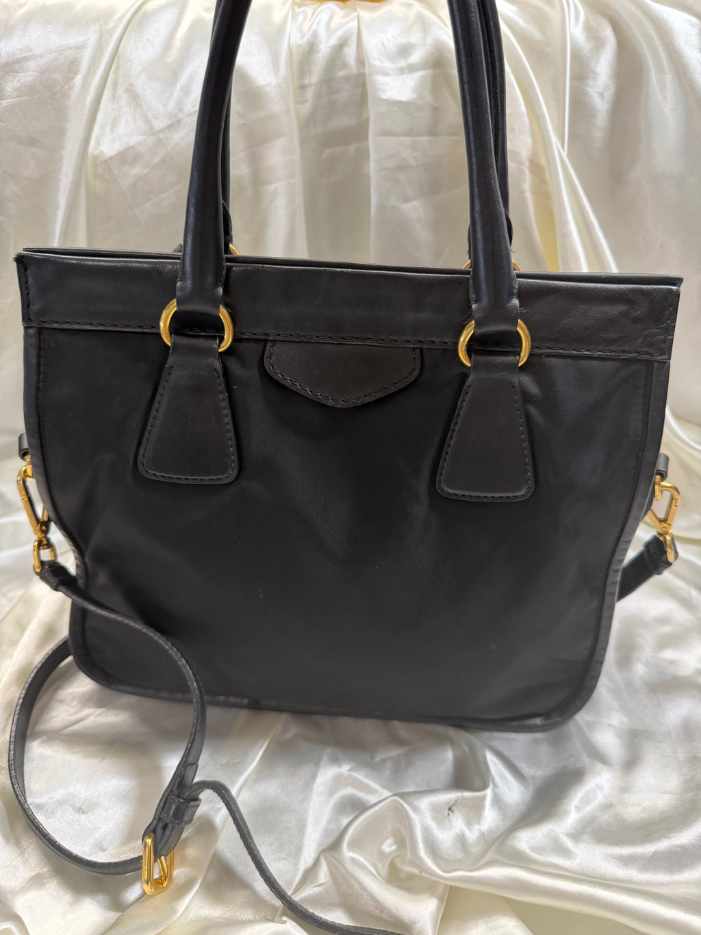 Prada Nylon Tessuto Soft Calf Crossbody Sling