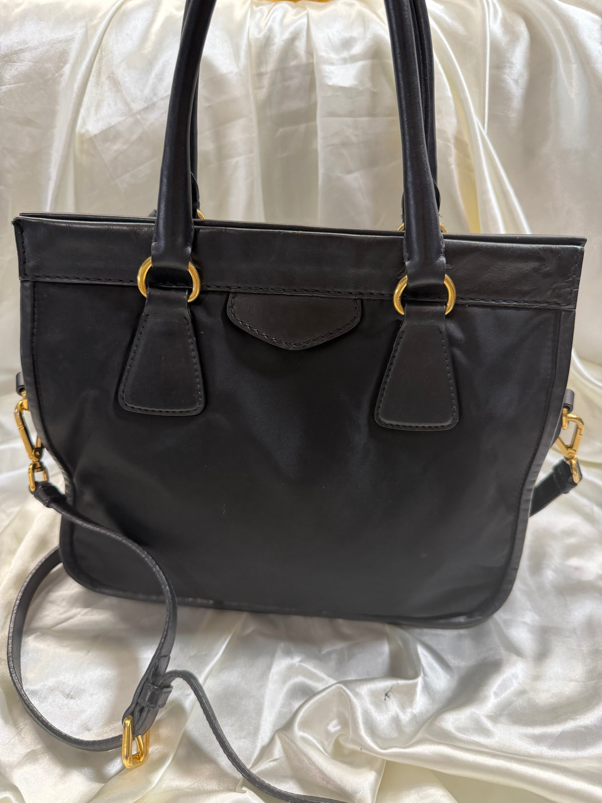 Prada Nylon Tessuto Soft Calf Crossbody Sling