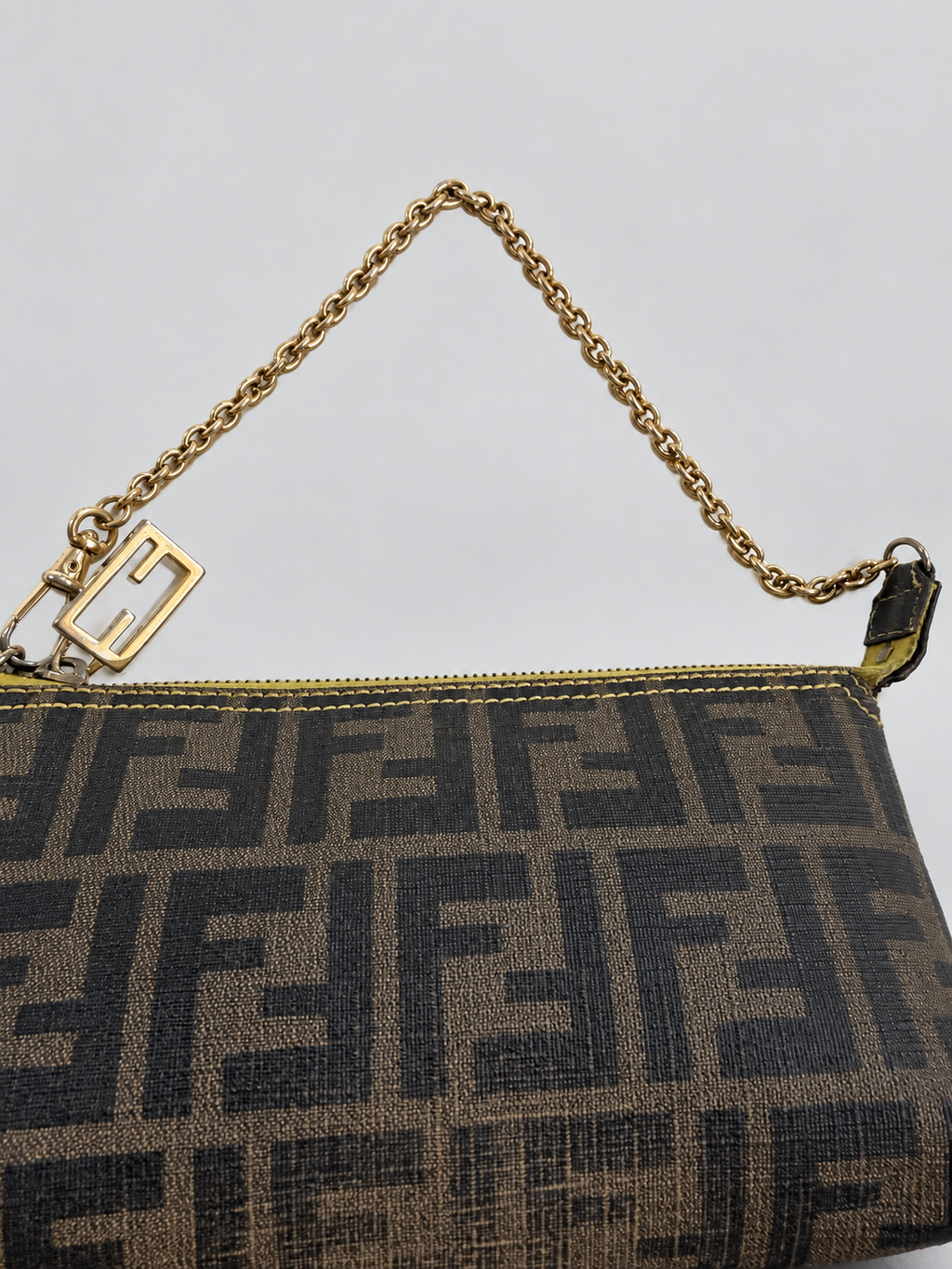 Fendi Zucca Pochette Chain Strap Shoulder Bag