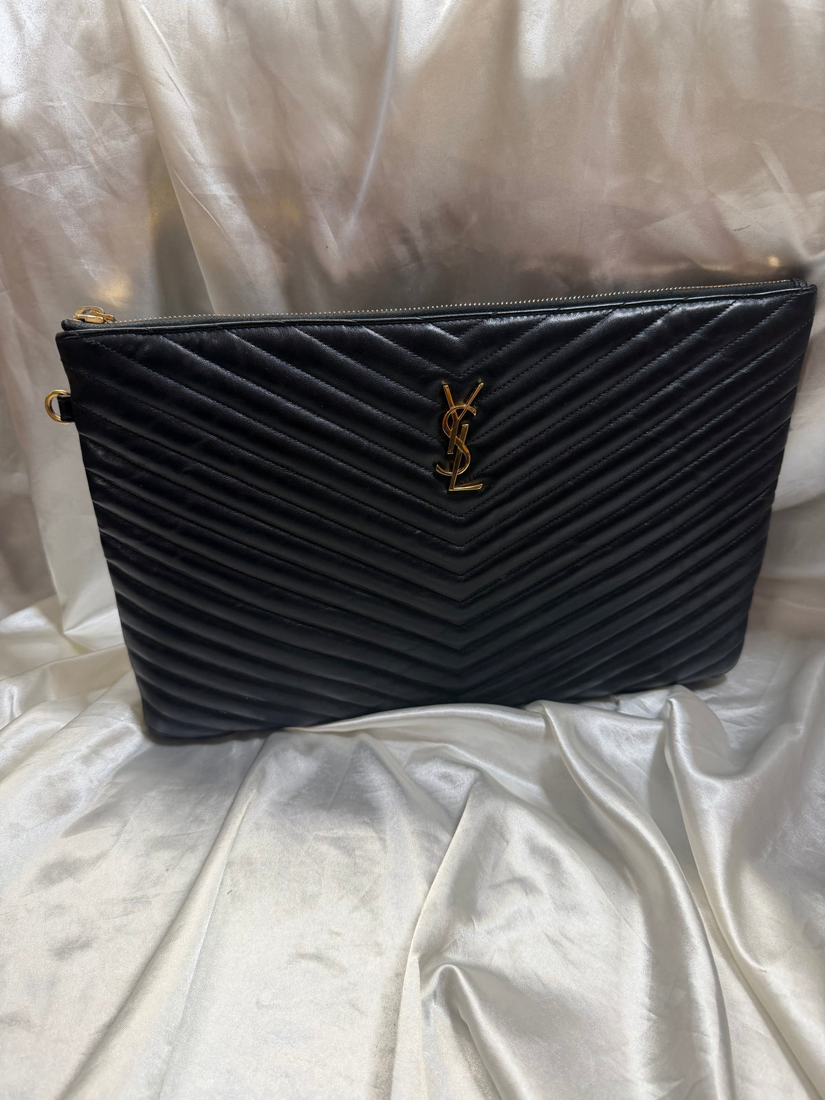 Saint Laurent Zipper Pouch Cassandre Matelasse