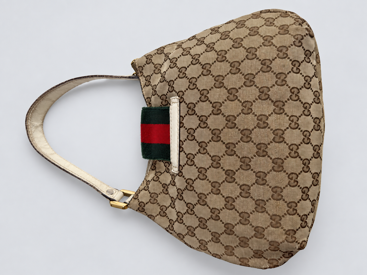 Gucci Monogram Canvas New Web Ladies Hobo Shoulder Bag