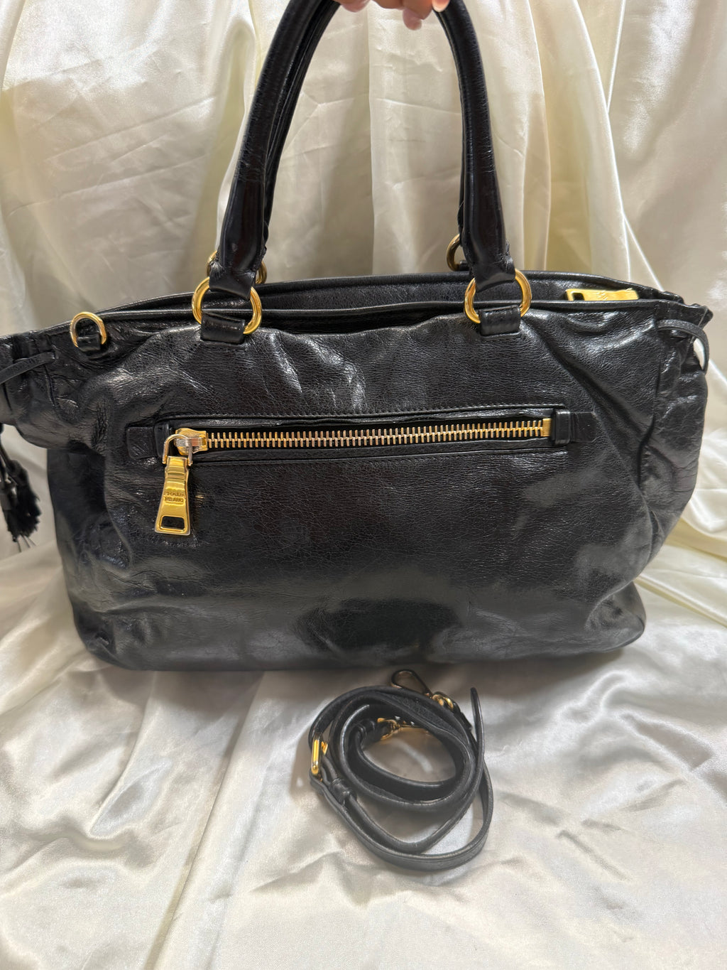 Prada Vitello Convertible Sling Crossbody Messenger