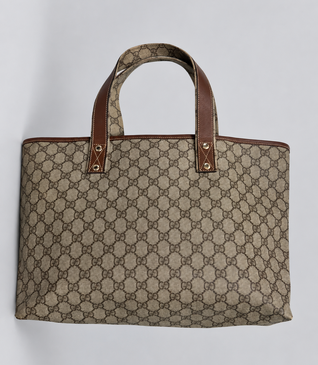 Gucci Monogram Supreme Web Loop Tote Shoulder Bag in Medium