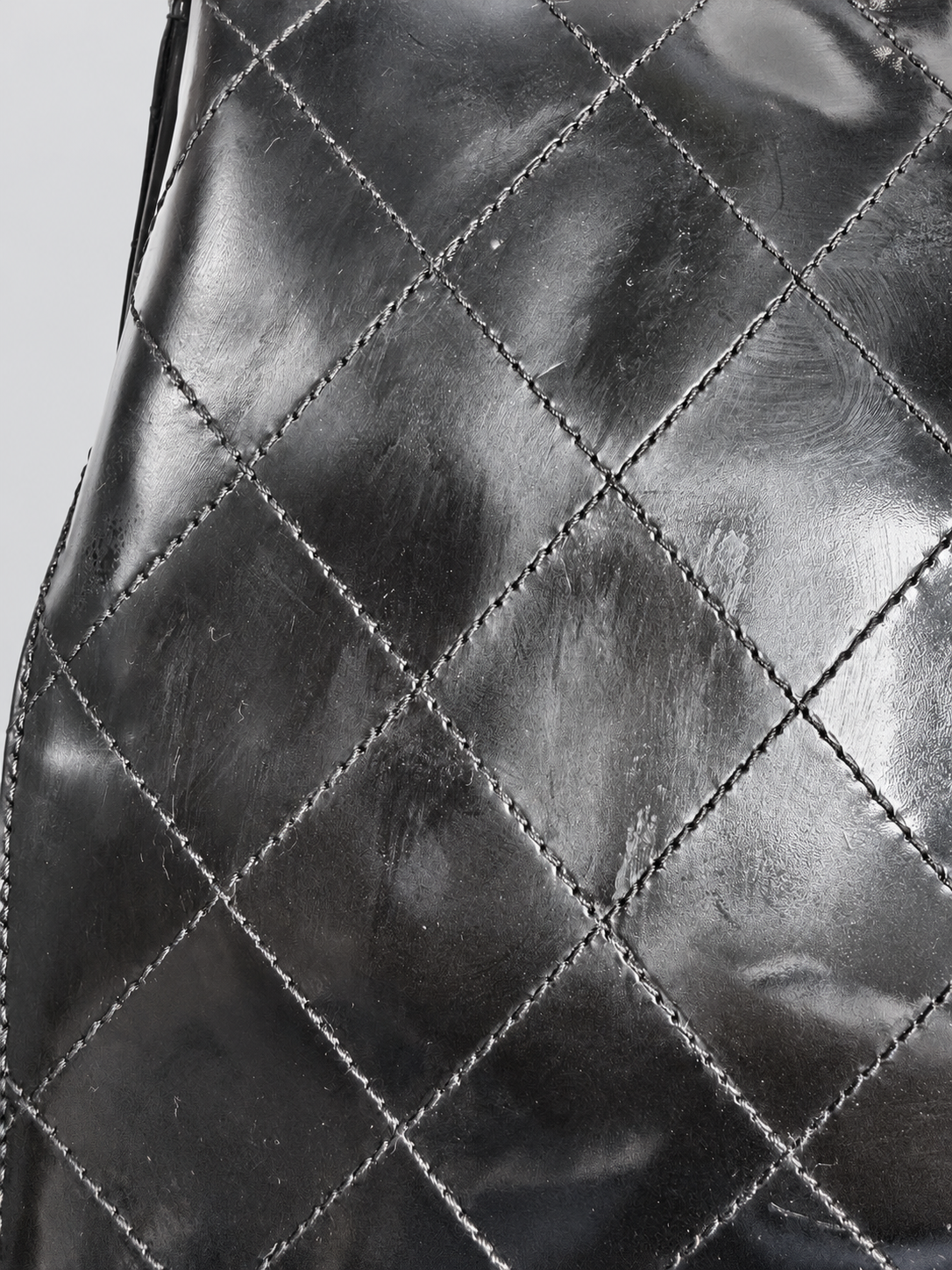 Chanel Quilted Vintage Patent Hobo Shoulder Bag