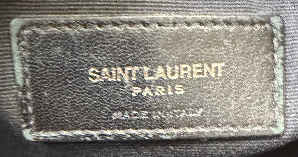 Saint Laurent Croc Embossed Pouch Zipper Clutch