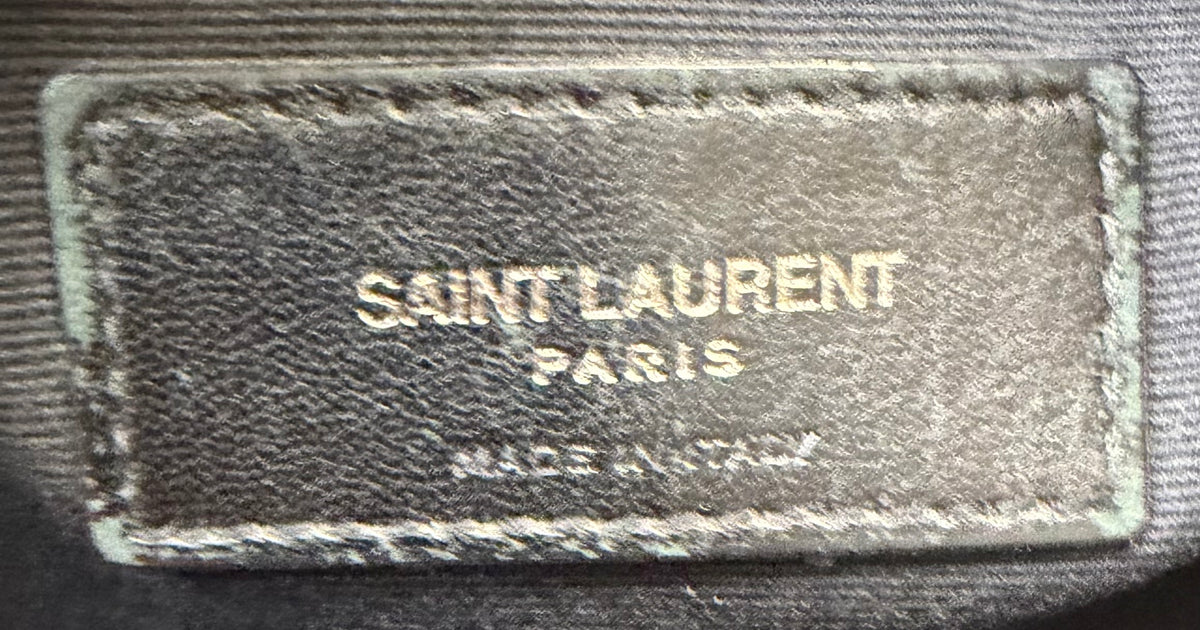 Saint Laurent Croc Embossed Pouch Zipper Clutch