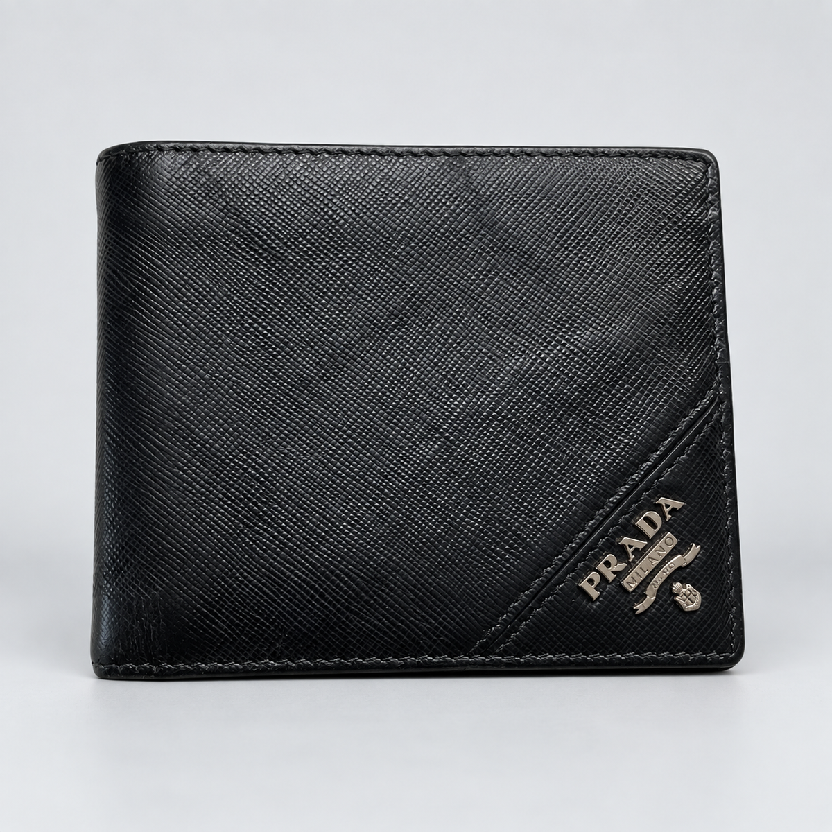 Prada Saffiano Bifold Wallet in Black