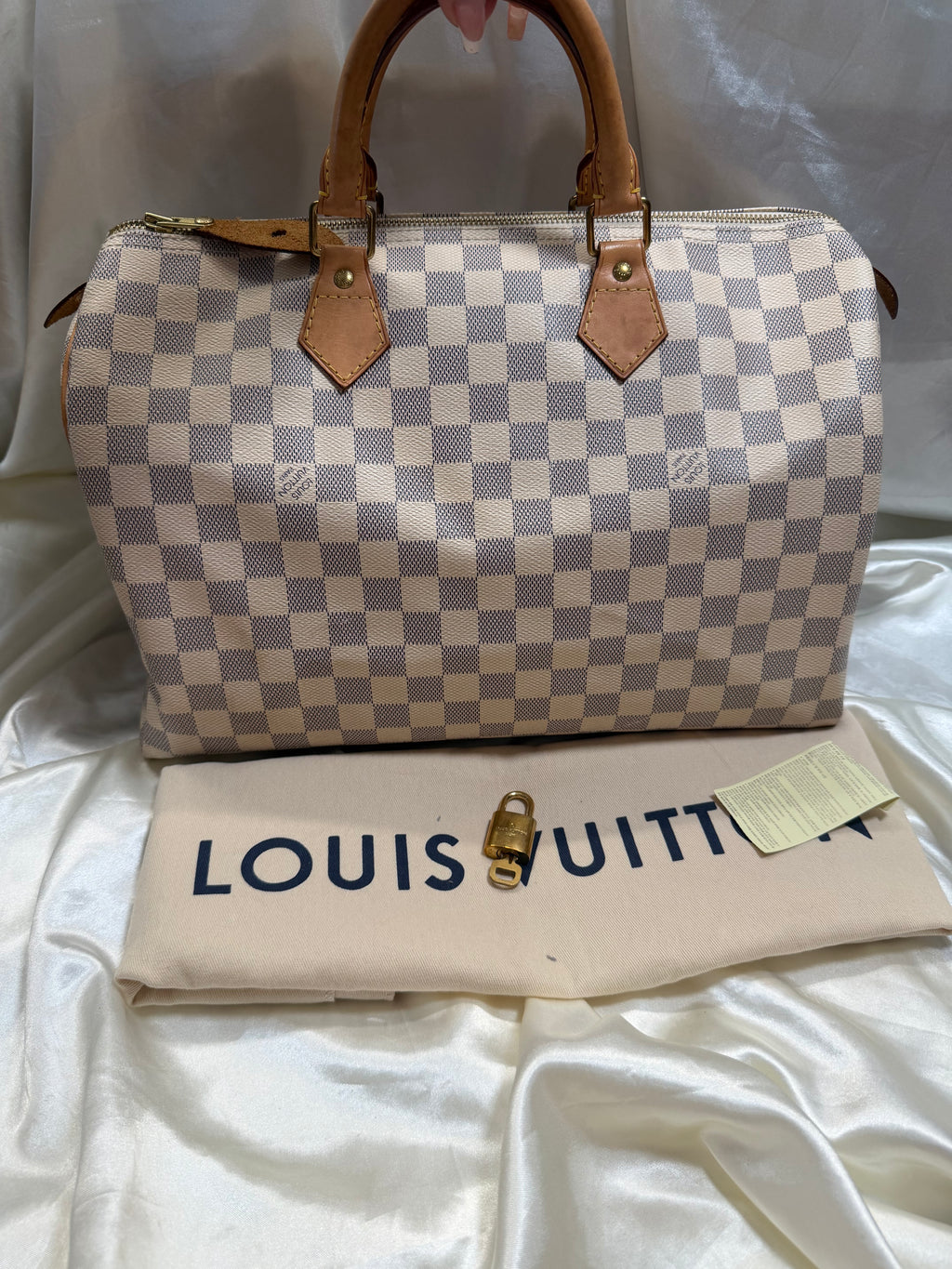 Louis Vuitton Damier Azur Speedy 35 Boston Satchel