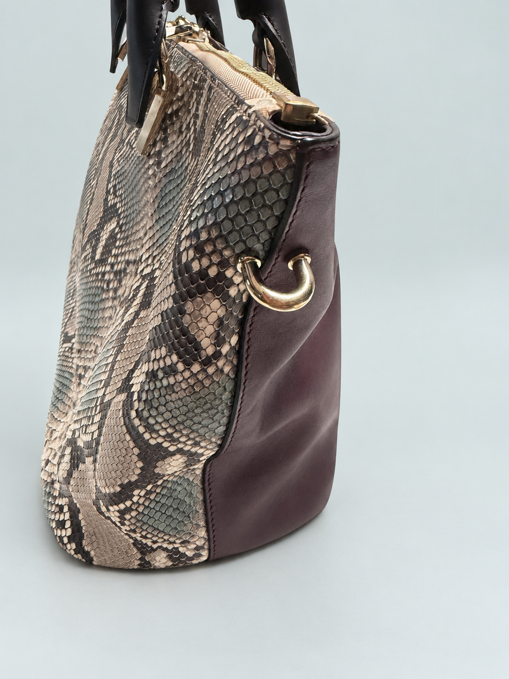 Chloe Phyton and Leather Baylee Shoulder Tote