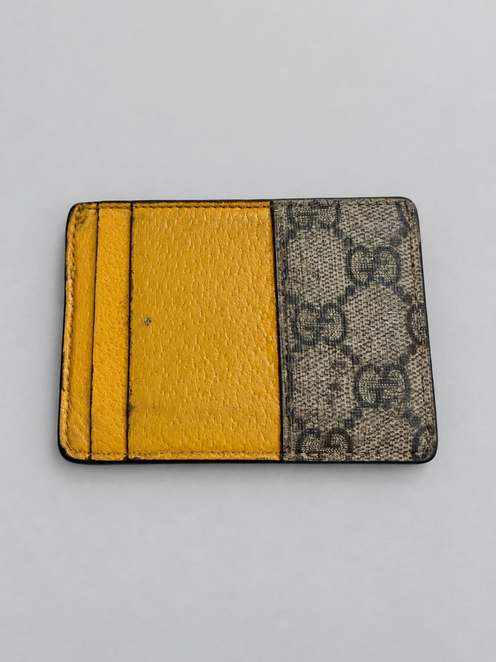 Gucci Pebbled Leather Supreme Vintage Neo New Acero Card Holder