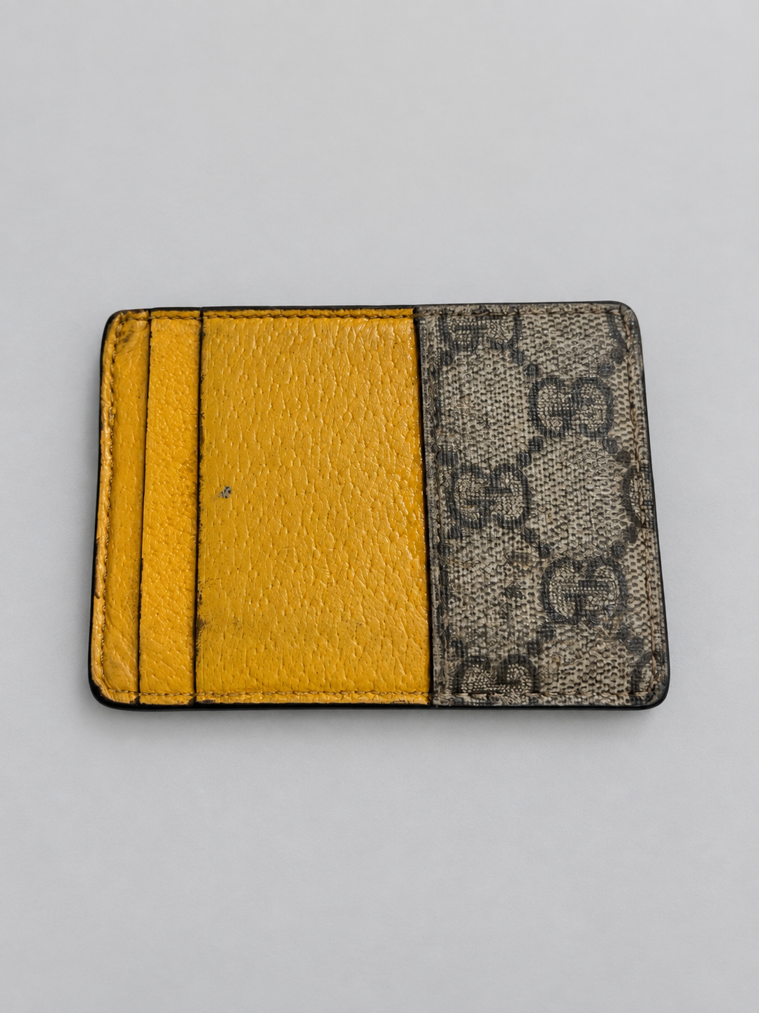 Gucci Pebbled Leather Supreme Vintage Neo New Acero Card Holder