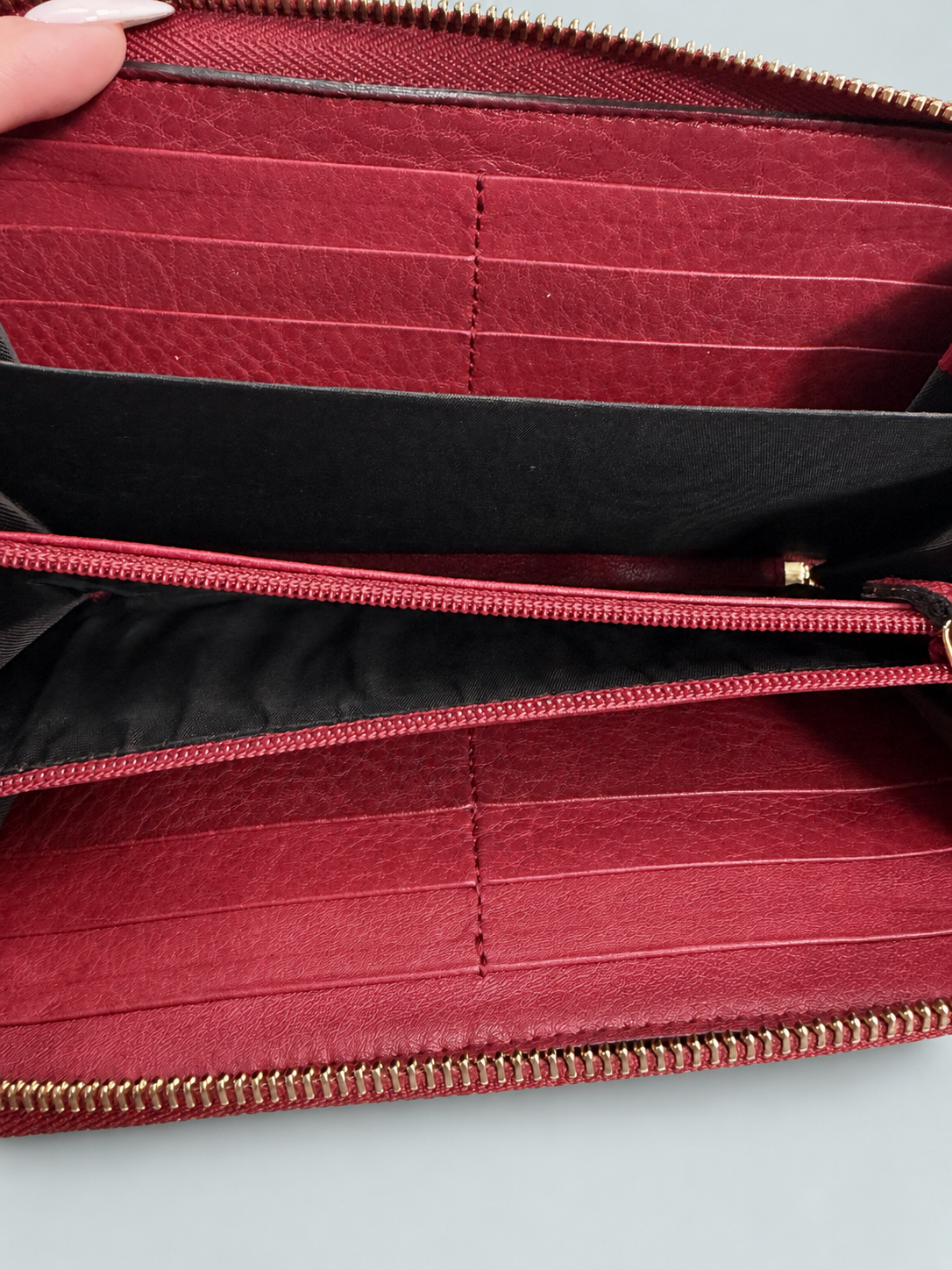 Gucci Monogram Canvas Ziparound Wallet Bamboo Tassel