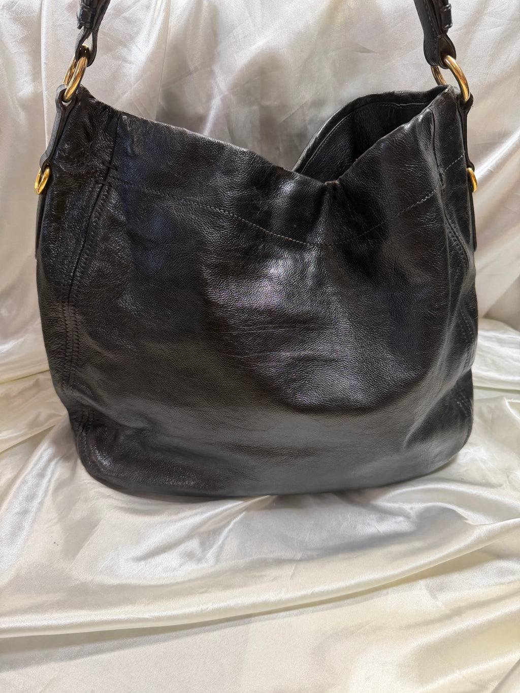 Prada Vitello Shine Hobo Shoulder Bag