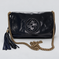 Gucci Soho Flap Chain Shoulder Bag Medium in Blue