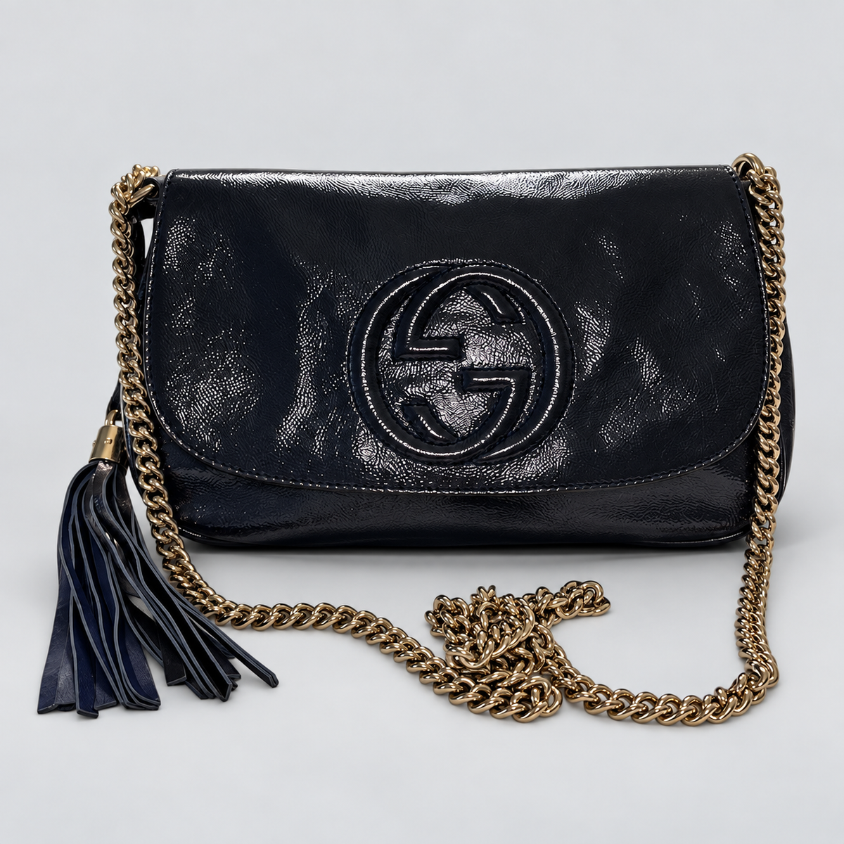 Gucci Soho Flap Chain Shoulder Bag Medium in Blue