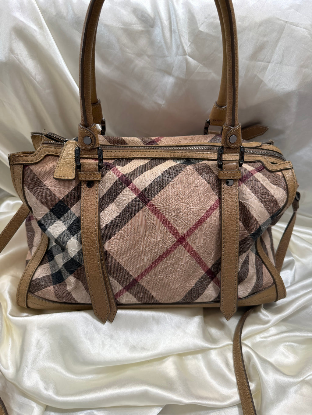 Burberry Novacheck Floral Embossed Crossbody Sling