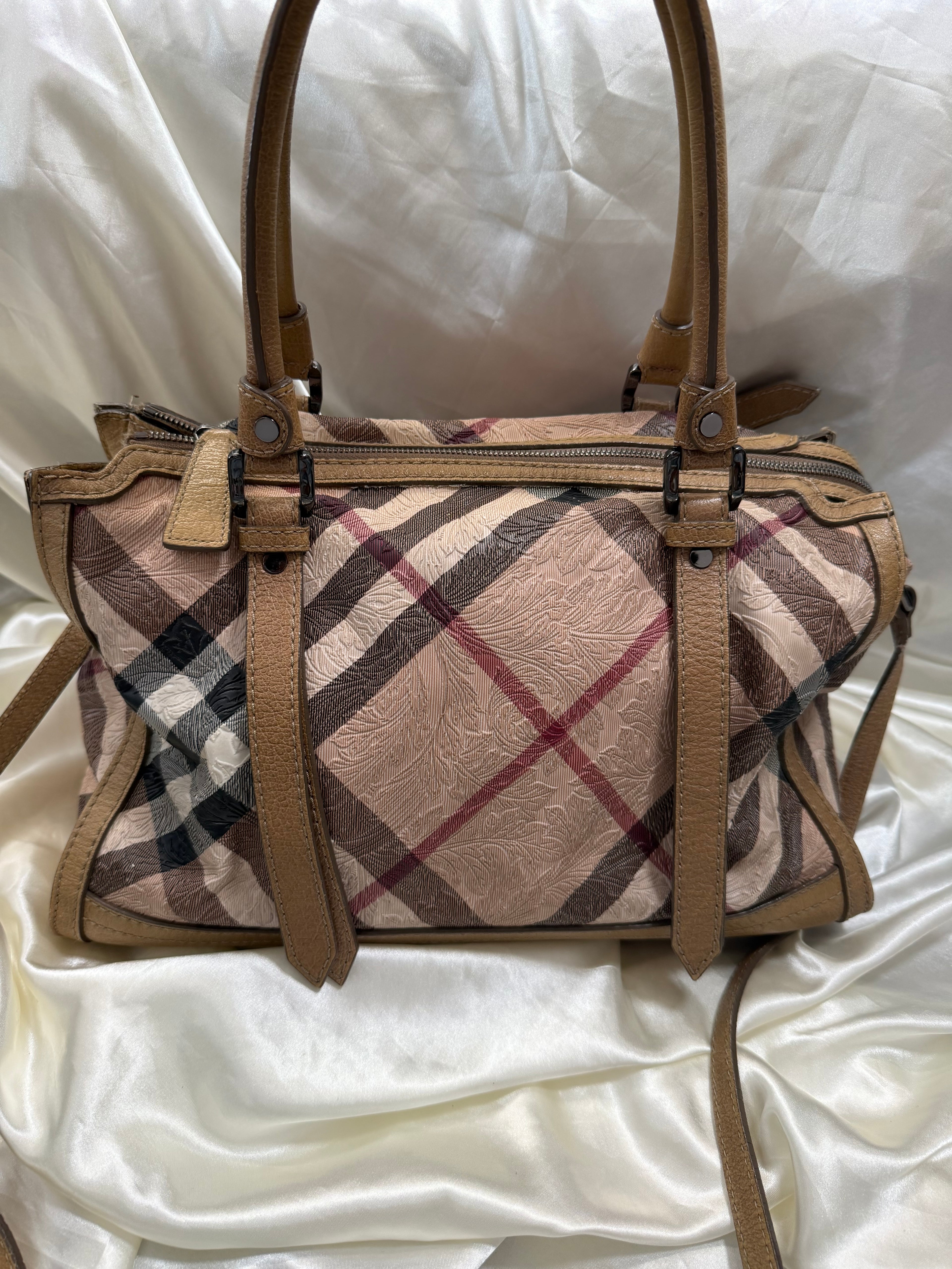 Burberry Novacheck Floral Embossed Crossbody Sling