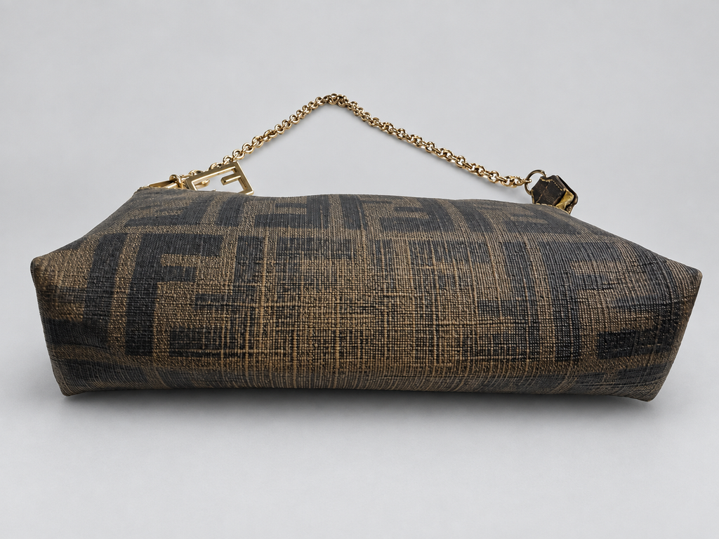 Fendi Zucca Pochette Chain Strap Shoulder Bag