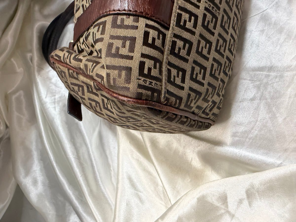 Fendi Zucca Boston Bowler Satchel