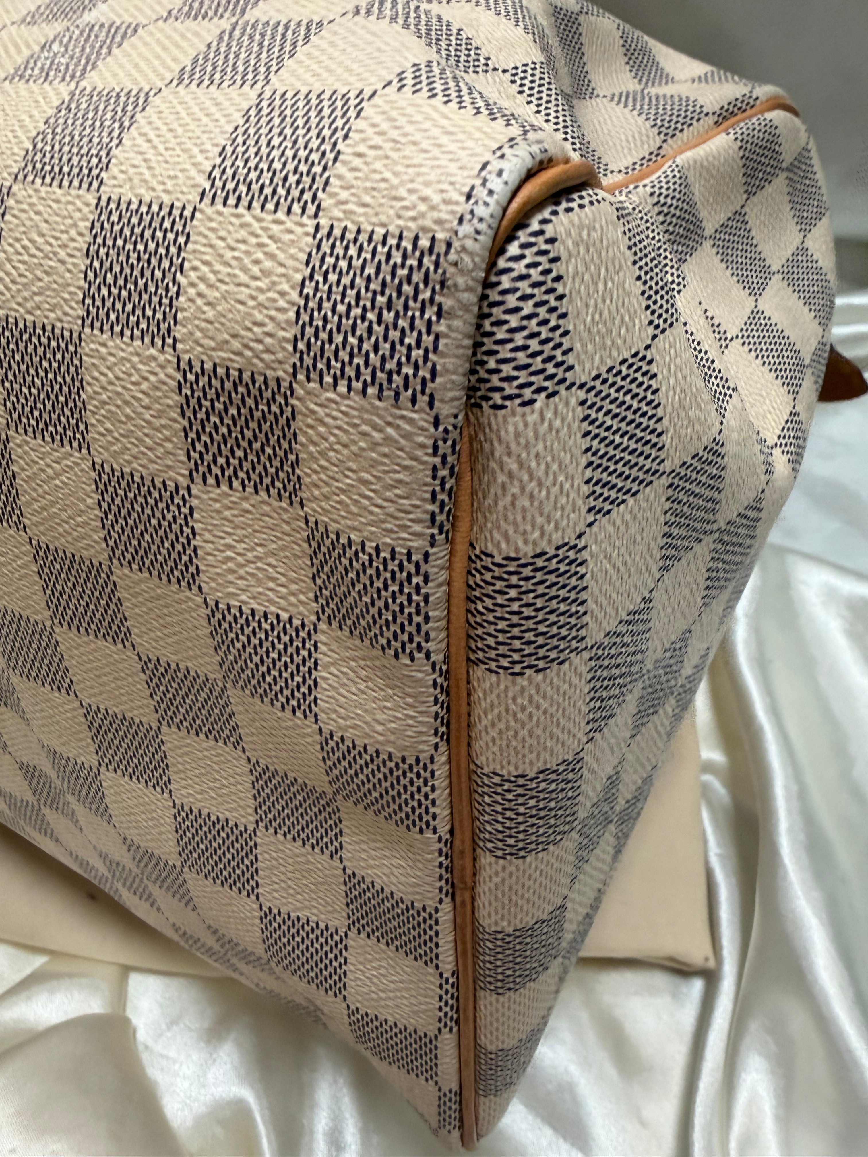 Louis Vuitton Damier Azur Speedy 35 Boston Satchel