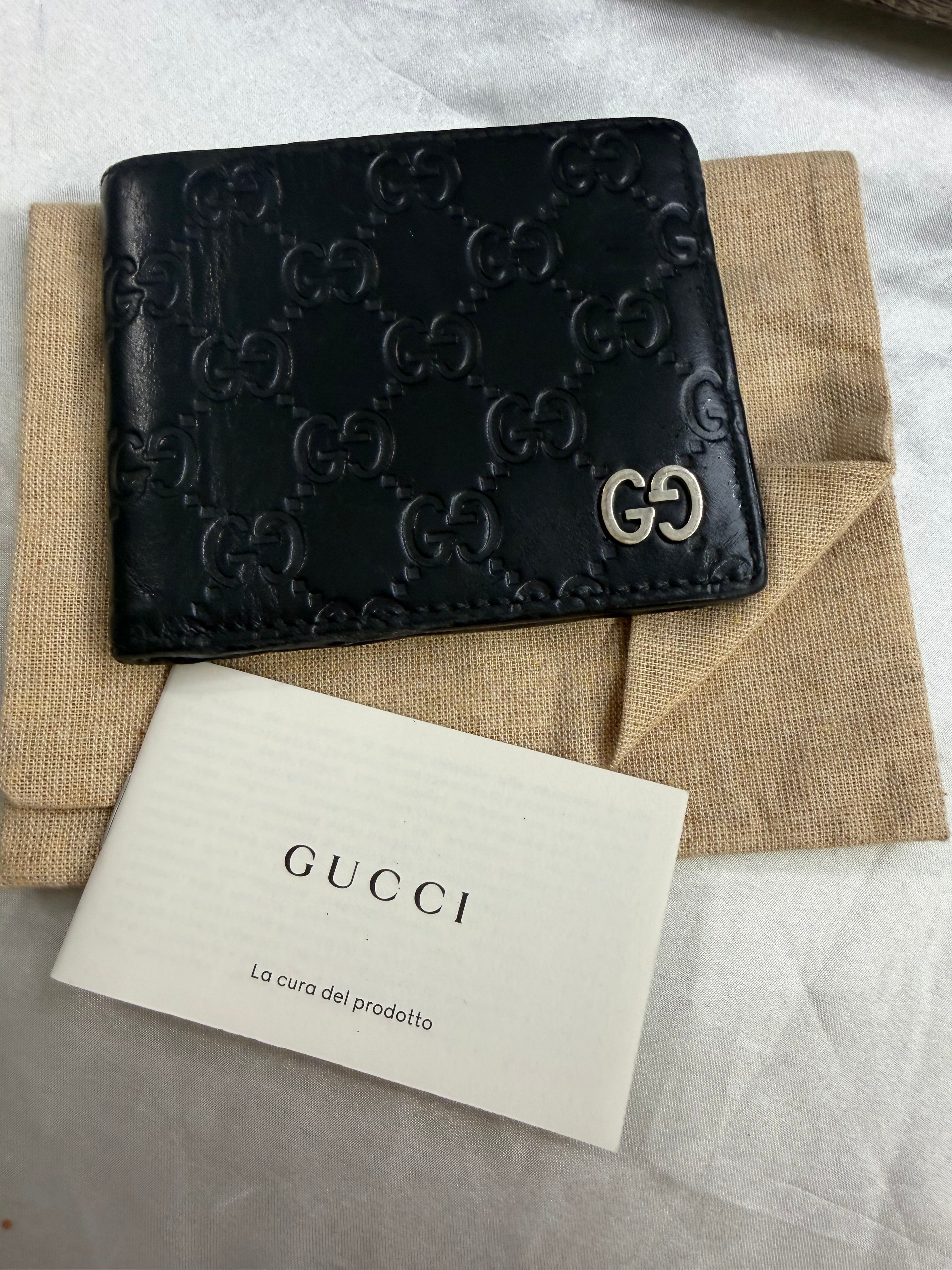 Gucci Monogram Guccissima Bifold Leather Flap