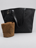 Gucci Monogram Denim Canvas Large Tote Interlocking Logo Charm