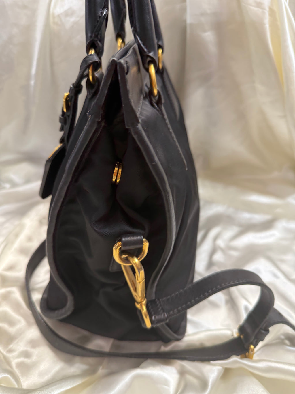 Prada Nylon Tessuto Soft Calf Crossbody Sling