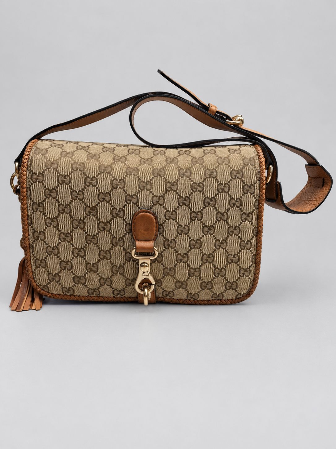 Gucci Monogram Canvas Marrakech Flap Crossbody Messenger