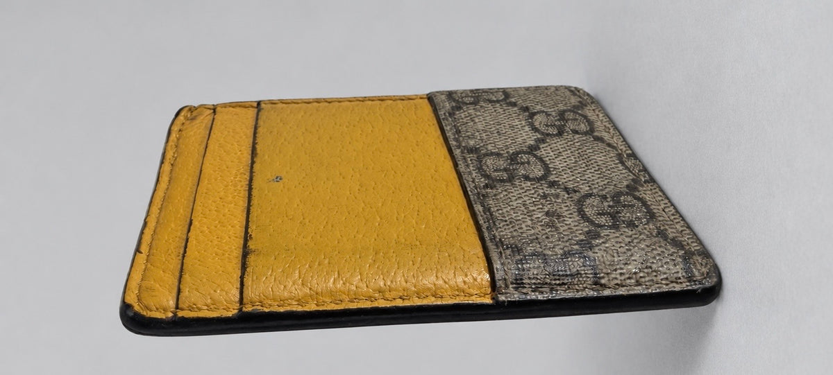 Gucci Pebbled Leather Supreme Vintage Neo New Acero Card Holder