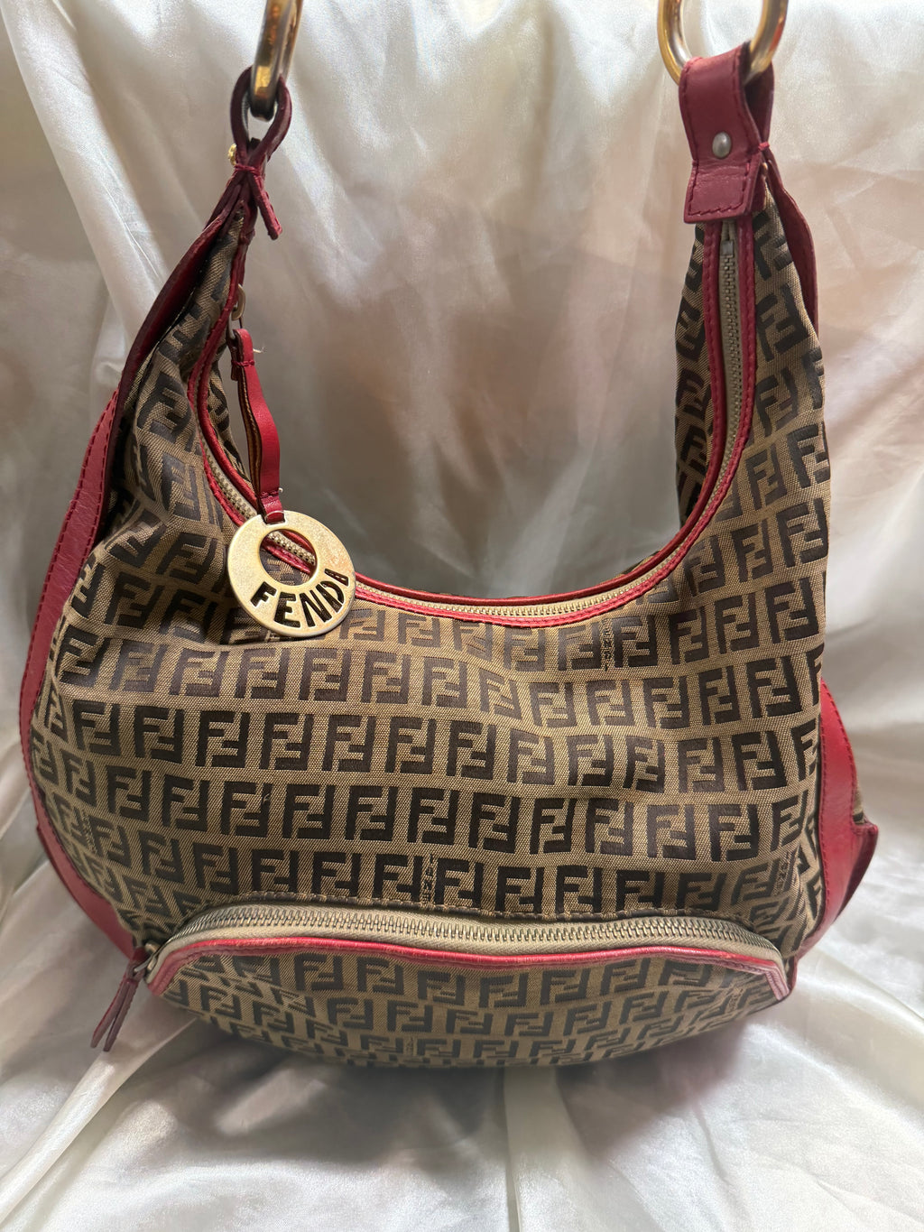 Fendi Pocket Chef Hobo Zucchino Cuoio Shoulder Bag