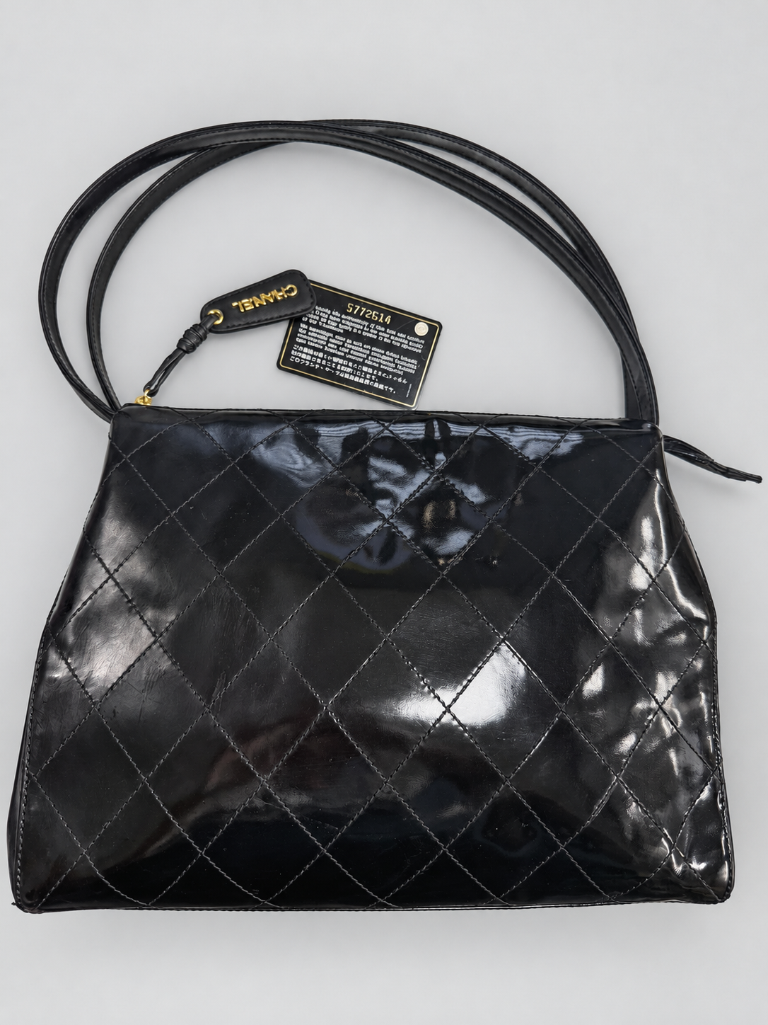 Chanel Quilted Vintage Patent Hobo Shoulder Bag