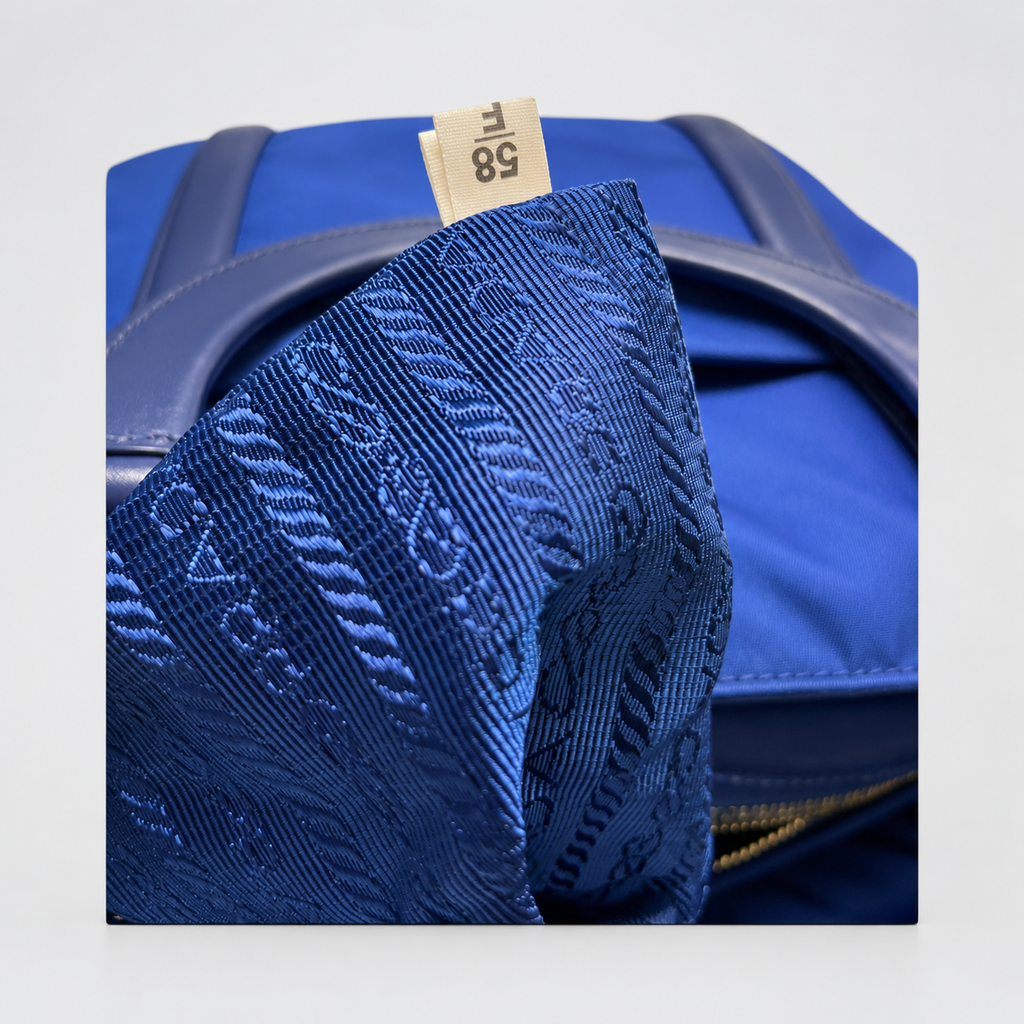 Prada Nylon Tessuto Top Handle in Navy Blue