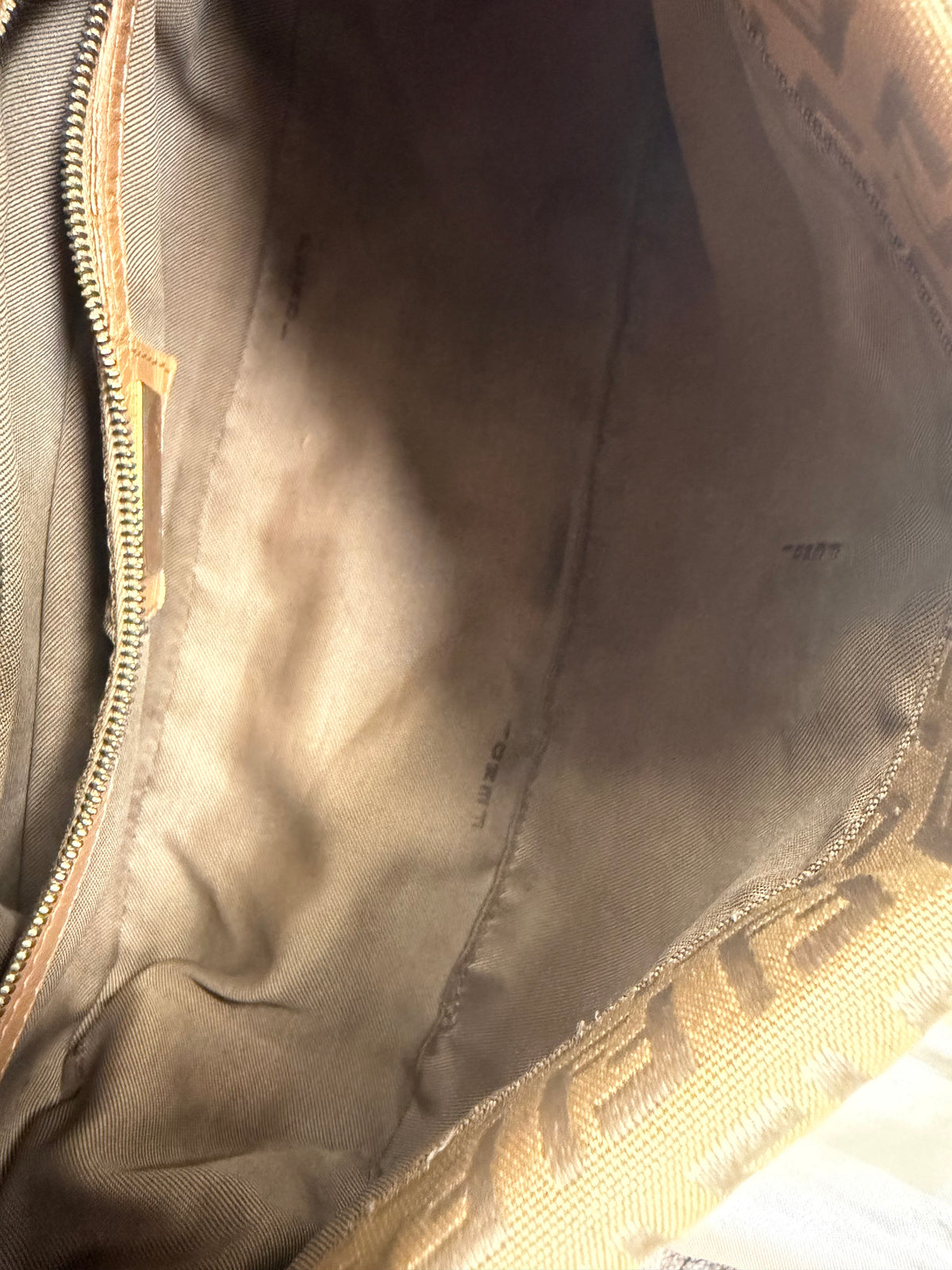 Fendi Zucchino Baguette Double Flap Hobo