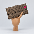 Gucci GG Supreme Canvas Wallet in Brown