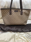 Gucci Monogram Supreme Plus Zipper Tote Medium Shoulder Bag