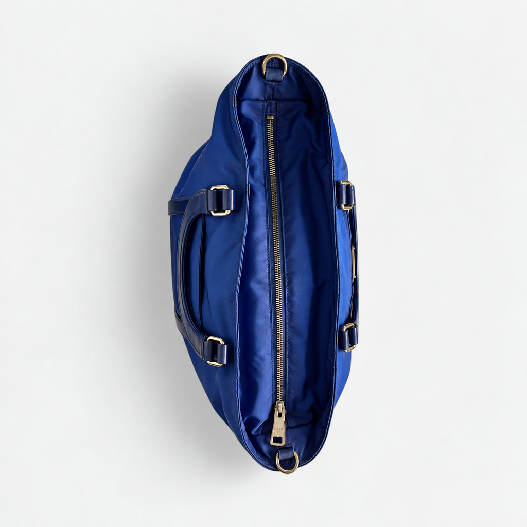 Prada Nylon Tessuto Top Handle in Navy Blue