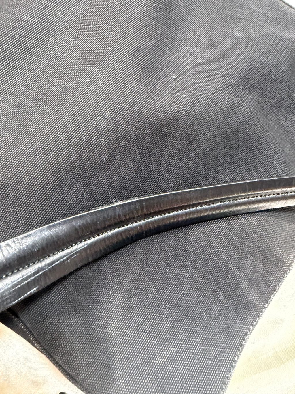 Prada Denim Hobo Shoulder Bag in Black